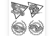 Vintage run club emblems