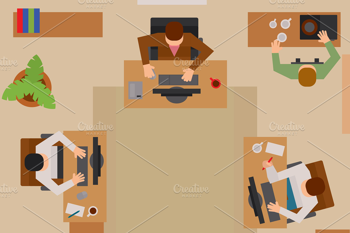 Busy business people vector in Illustrations - product preview 8