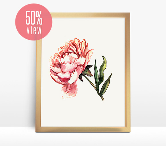 Golden Frame Picture Mockup in Print Mockups - product preview 2