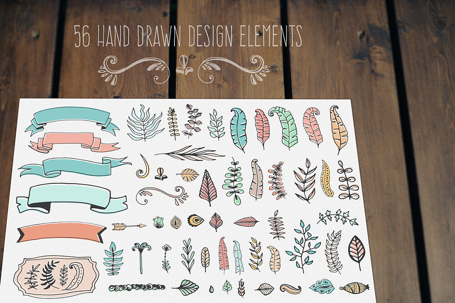 56 Doodle Decoration Elements in Illustrations - product preview 8