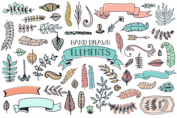 56 Doodle Decoration Elements in Illustrations - product preview 1