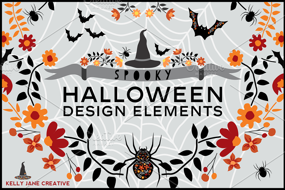 Halloween Spiders Bats & Black Hats in Illustrations - product preview 8