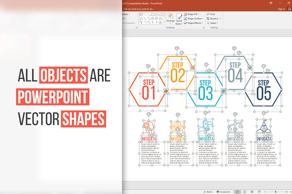 Linear elements for infographic v.17 in PowerPoint Templates - product preview 2