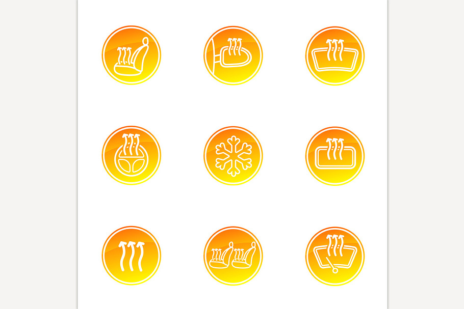 Car Heating Icons in Graphics - product preview 8
