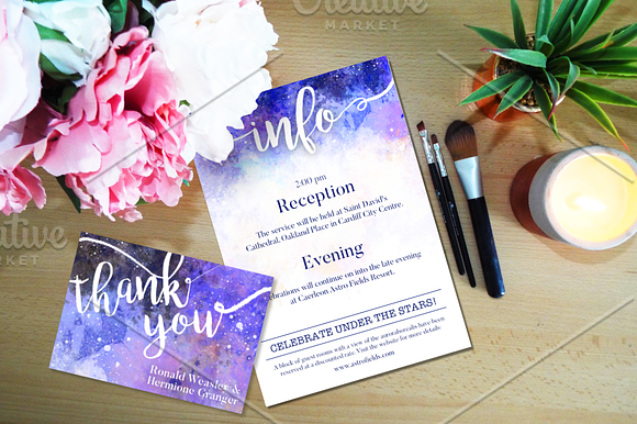 Space Themed Wedding Invitation Set in Graphics - product preview 1