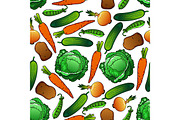 Farm vegetables seamless pattern
