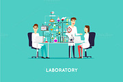 Scientist working in laboratory room