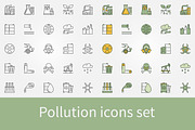 Pollution icons set