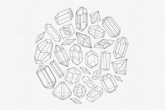 Mineralogy - 40 Vector Crystals in Illustrations - product preview 4