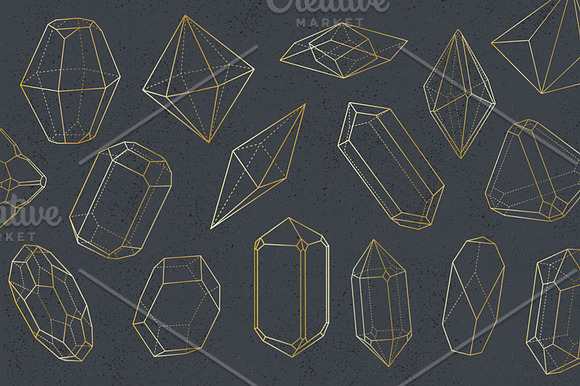 Mineralogy - 40 Vector Crystals in Illustrations - product preview 5