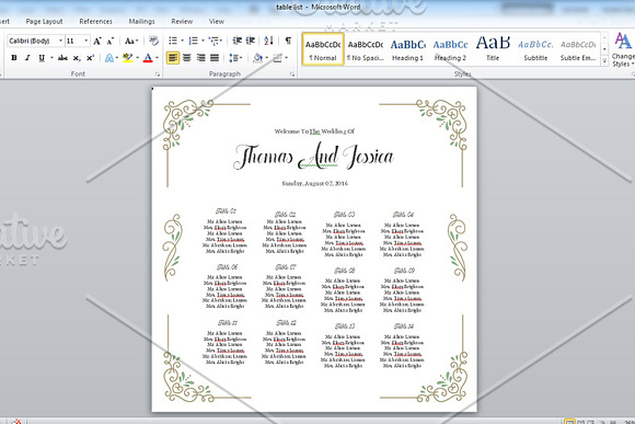 Wedding Seating Chart Poster in Stationery Templates - product preview 2