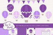 Shades of Purple Hot Air Balloons