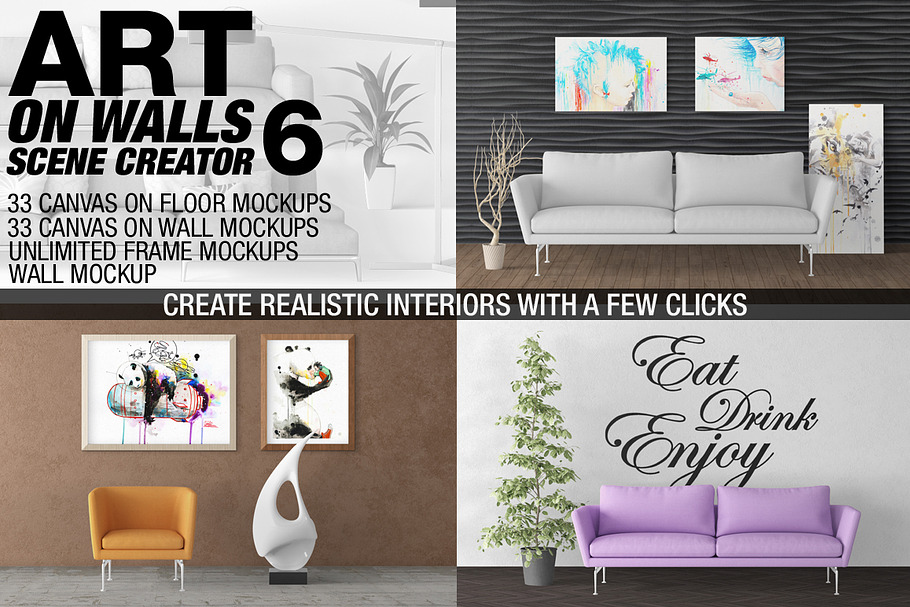 Canvas Mockups - Frames Mockups v 6 in Print Mockups - product preview 8