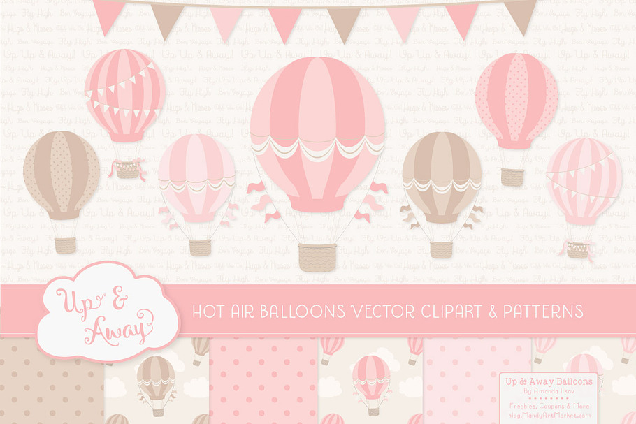 Pink Hot Air Balloons & Patterns