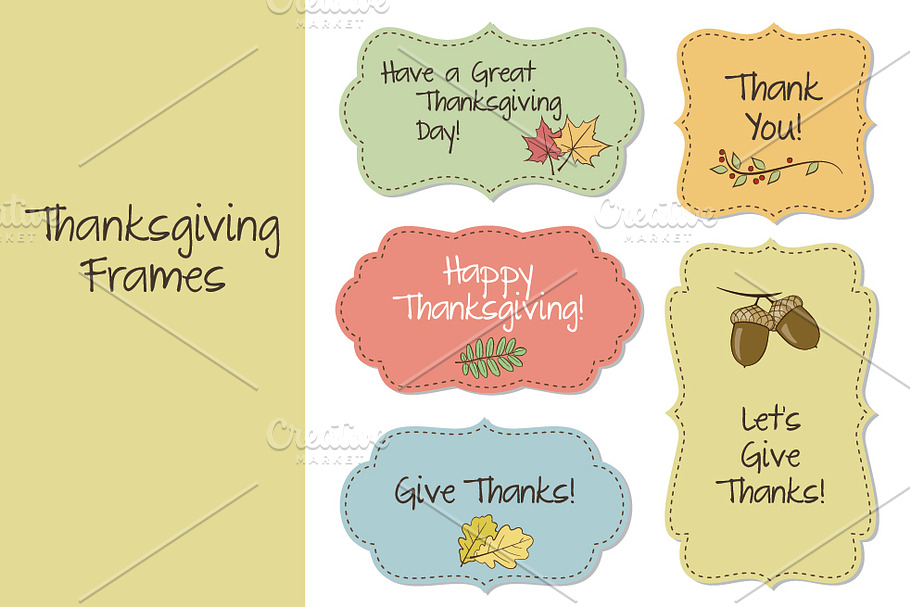 Thanksgiving Frames in Illustrations - product preview 8