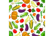 Seamless pattern of farm veggies