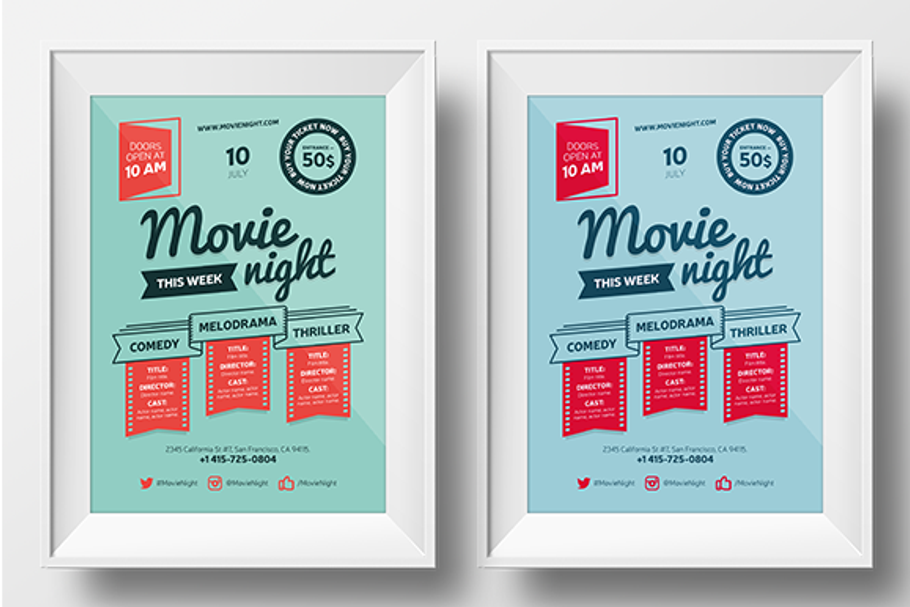 Movie Night Poster Template in Flyer Templates - product preview 8