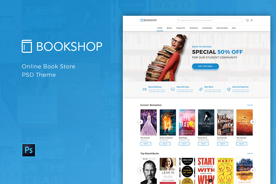 Bookshop - Online Book Store PSD