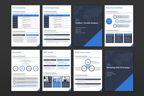 Blue Template Strategy Vertical in Presentation Templates - product preview 2