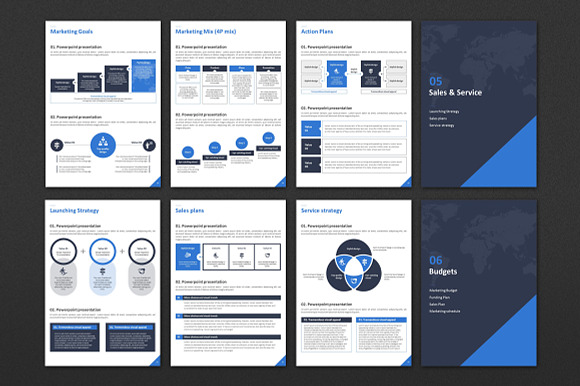 Blue Template Strategy Vertical in Presentation Templates - product preview 3