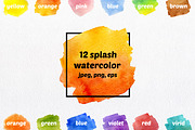 12 splash watercolor