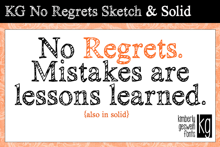 KG No Regrets Sketch & Solid in Display Fonts - product preview 8