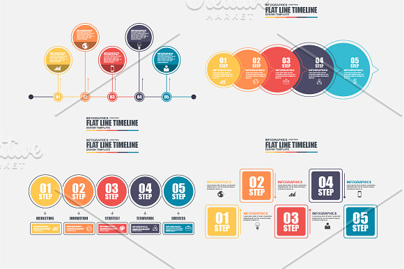 Thin Line Bundle Infographic Element in Presentation Templates - product preview 3
