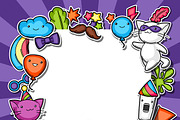 Carnival party kawaii backgrounds.
