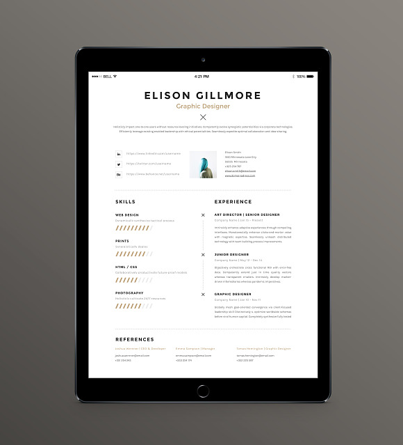 Unique Resume CV for Pages and Word in Resume Templates - product preview 1