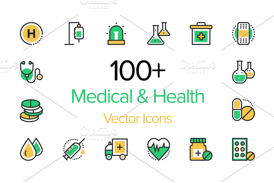 100+ Medical & Health Vector Icons