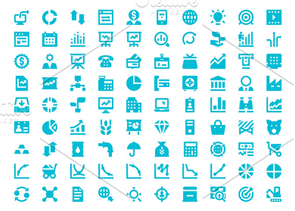 125+ Market and Economics Icons Set  in Graphics - product preview 1