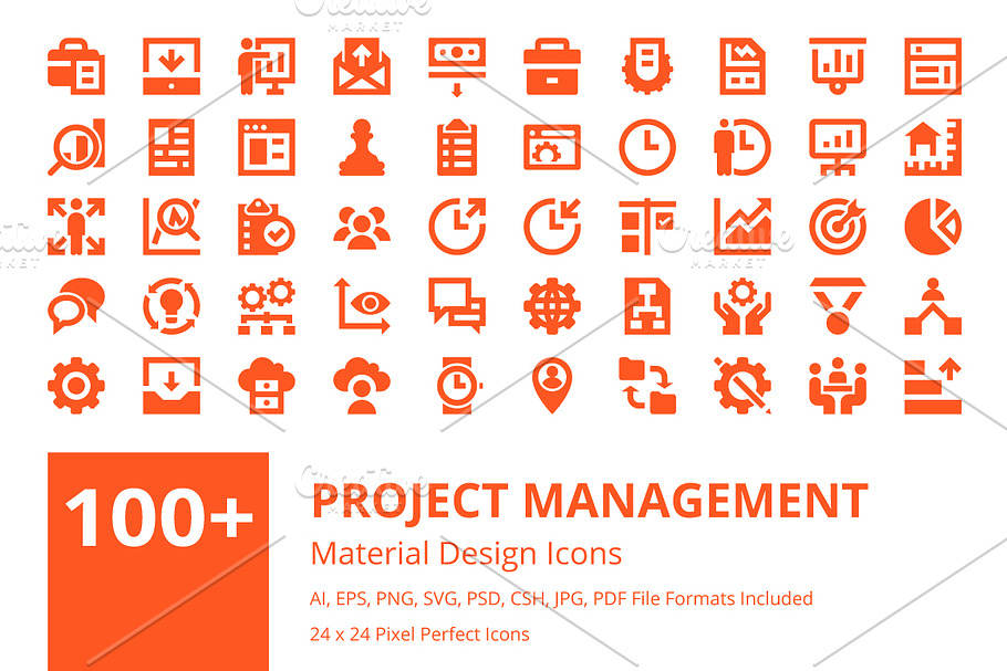 100+ Project Management Icons Set 