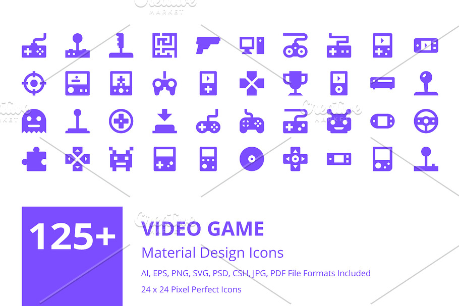 125+ Video Game Material Design Icon in Video Game Icons - product preview 8