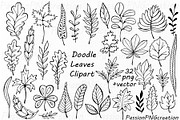 Doodle Leaves Clipart