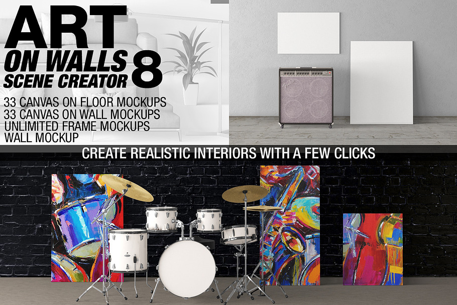 Canvas Mockups - Frames Mockups v 8 in Print Mockups - product preview 8