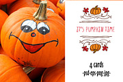 4 autumn pumpkin cards