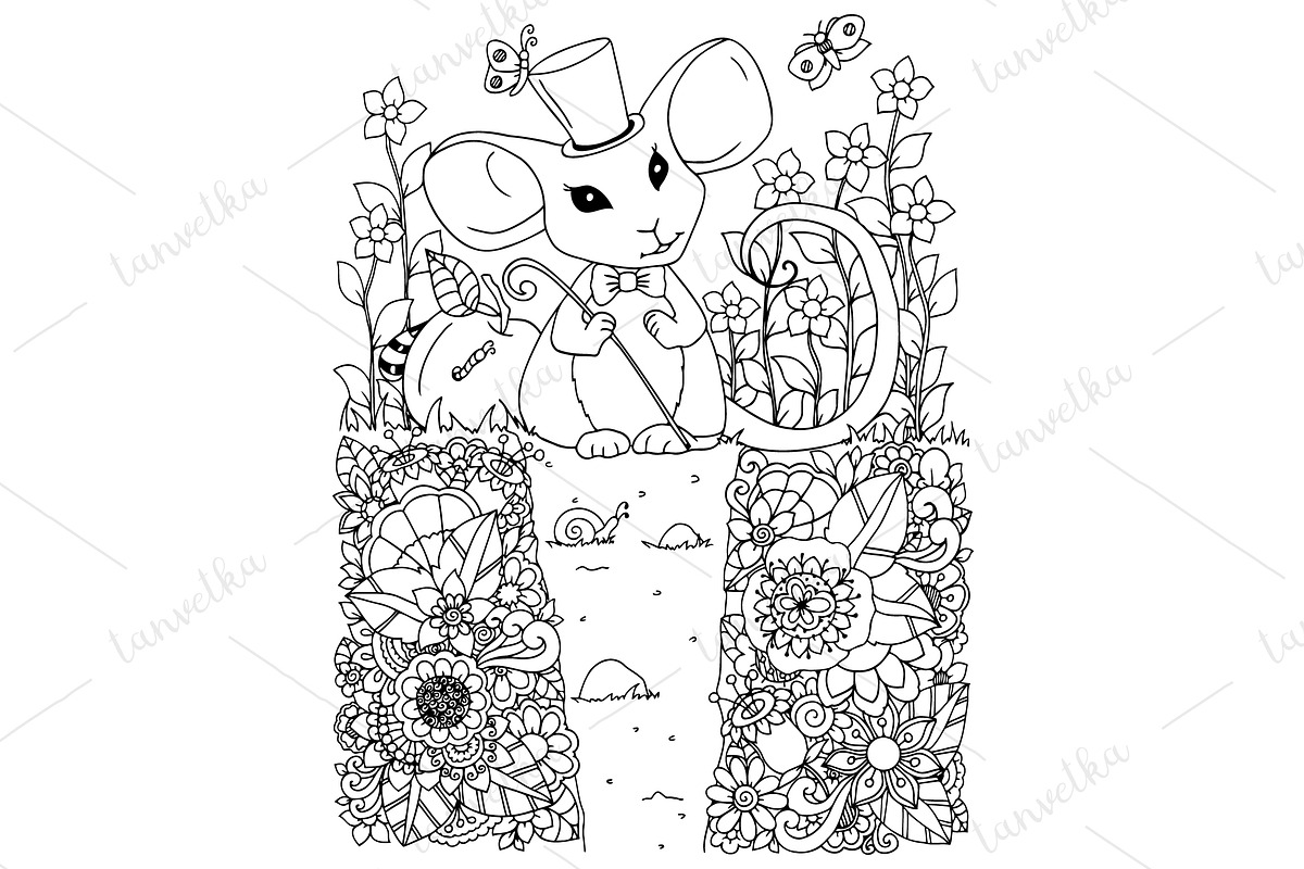 Doodle Mouse hat in Illustrations - product preview 8