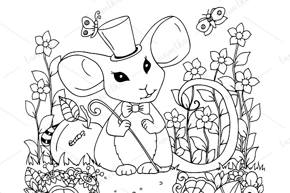 Doodle Mouse hat in Illustrations - product preview 1