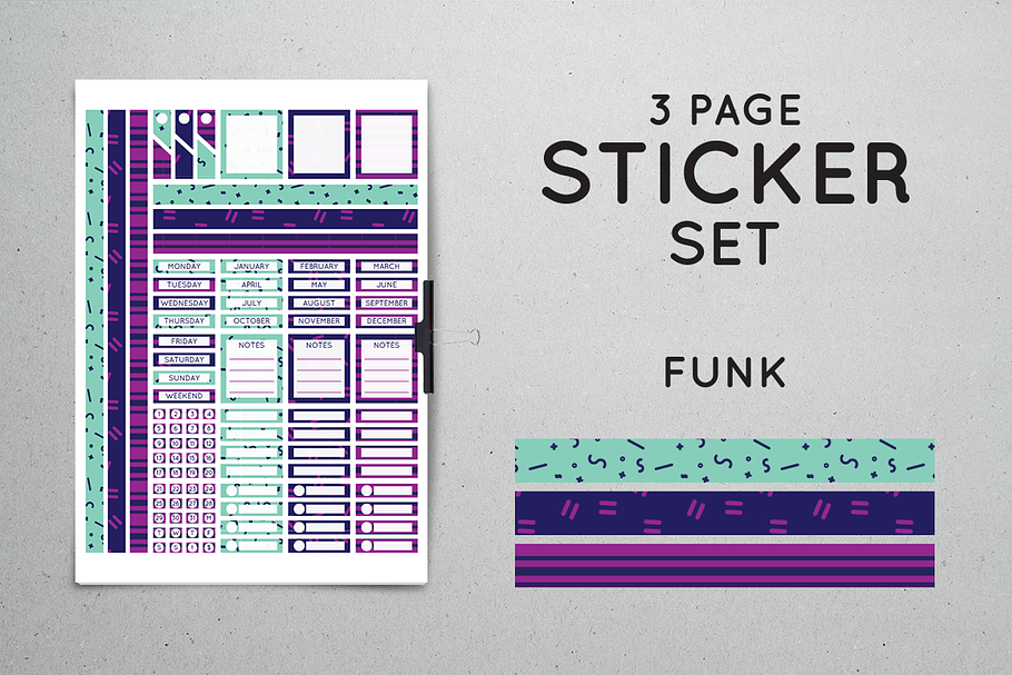 Planner Sticker Set - Funk in Stationery Templates - product preview 8