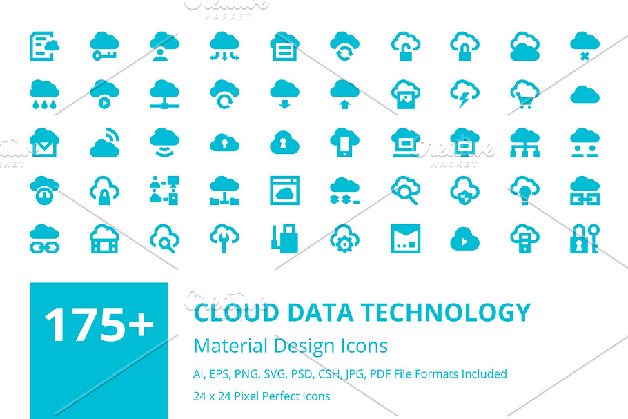 175+ Cloud Data Technology Icons  in Graphics - product preview 8
