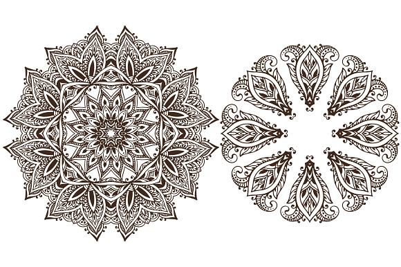 11 hand drawn mehndi mandalas in Graphics - product preview 1