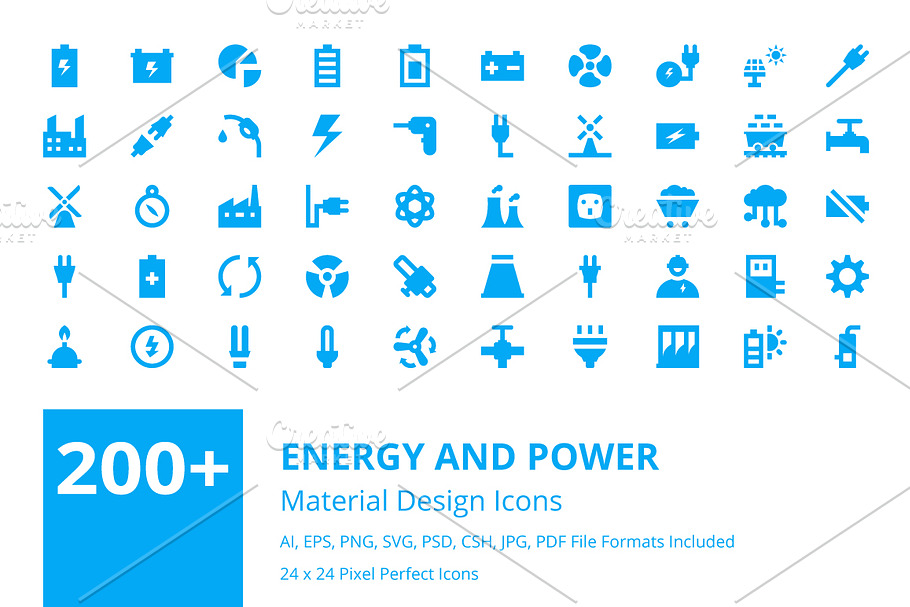200+ Energy and Power Material Icons