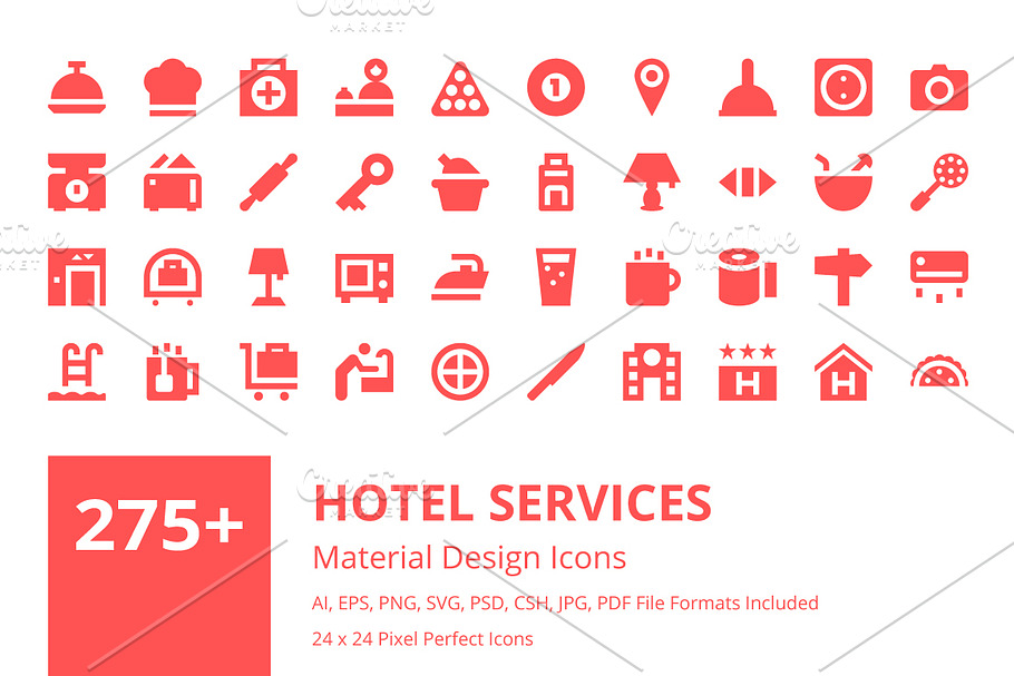 275+ Hotel Services Material Icons