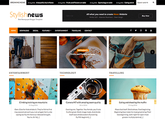 Stylish News Blogger Template in Templates - product preview 4