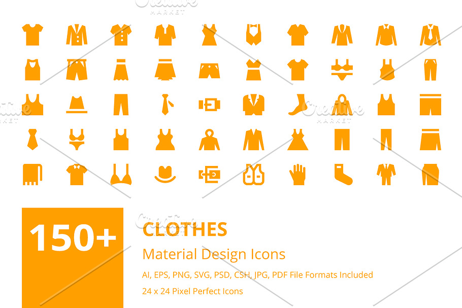 150+ Clothes Material Design Icons