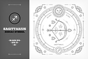 ♐ Sagittarius Symbols Illustration