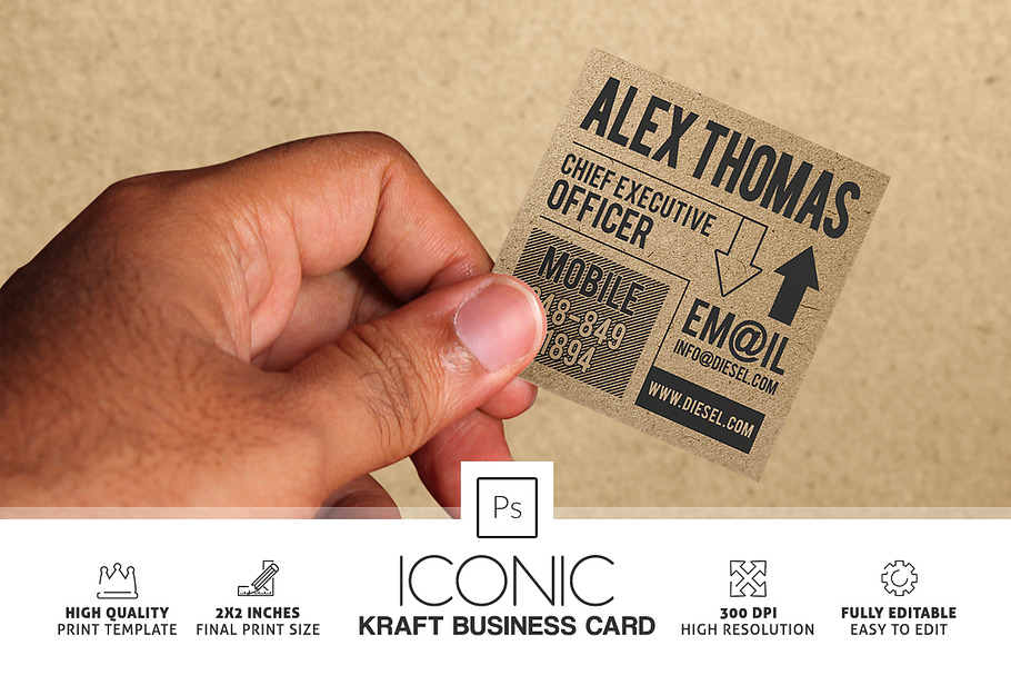 Iconic Kraft Paper Business Card