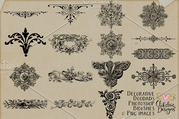 Vintage Decorative Doodads Brushes in Photoshop Brushes - product preview 1