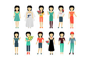 Set of Woman Characters