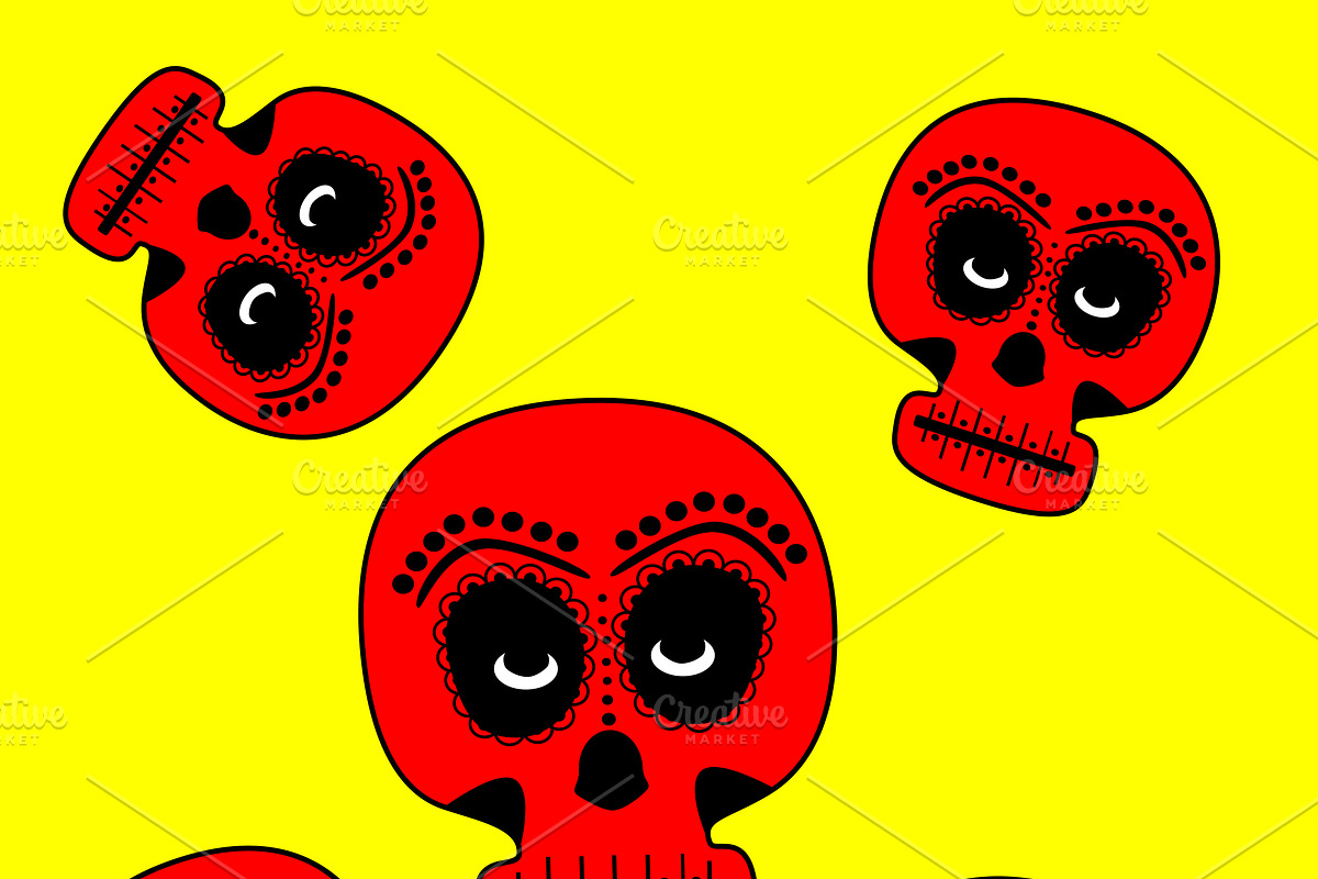 Skull vector background red color in Illustrations - product preview 8